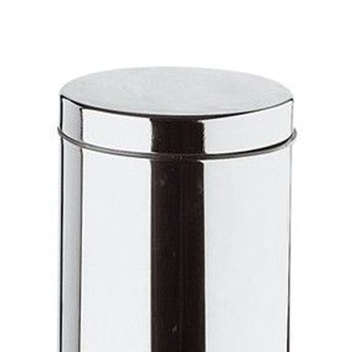 Pattumiera cilindrica 29 cm cromata con apertura a pedale