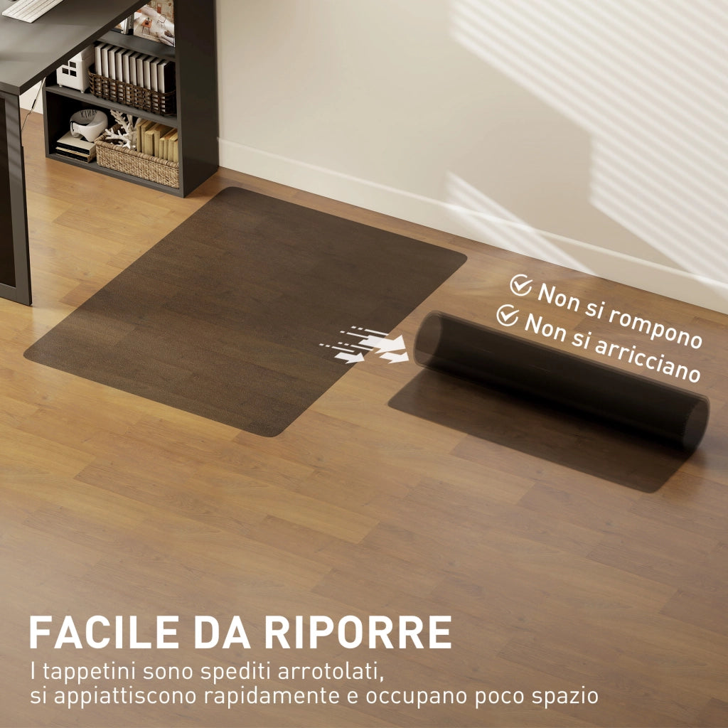 Tappetino per Sedia Ufficio Salvapavimento 120x90 cm in Plastica Nera Trasparente