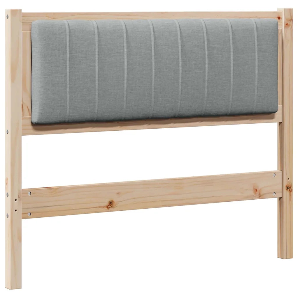 Testiera imbottita-Testiera con Cuscini-Testata Grigio chiaro 100 cm Pino massello 381248