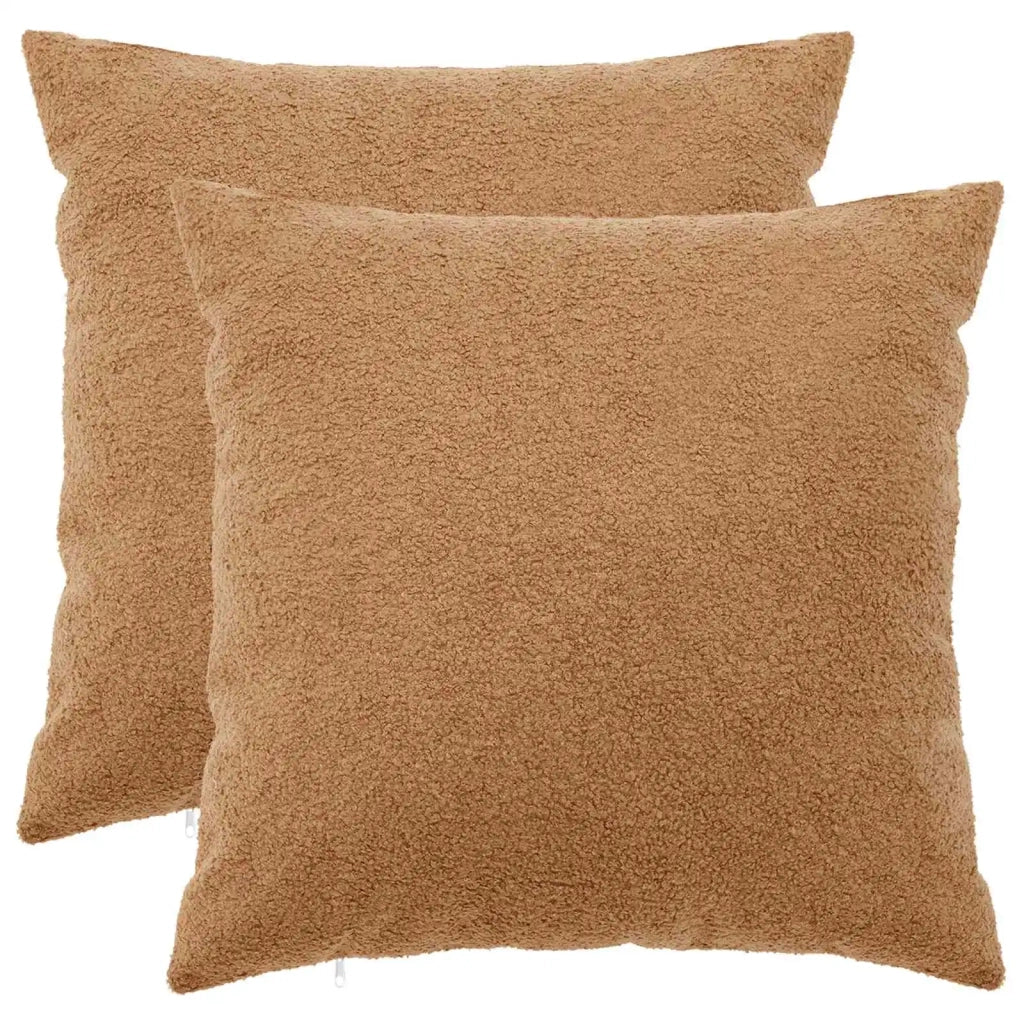 Federa 2 pcs HEERLEN Beige 60 x 60 cm Bouclé 912643