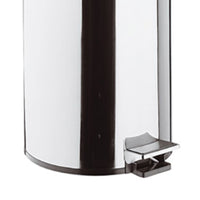 Pattumiera cilindrica 39cm cromata con apertura a pedale