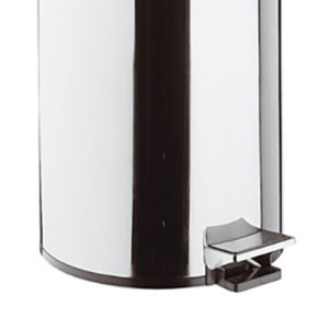 Pattumiera cilindrica 39cm cromata con apertura a pedale