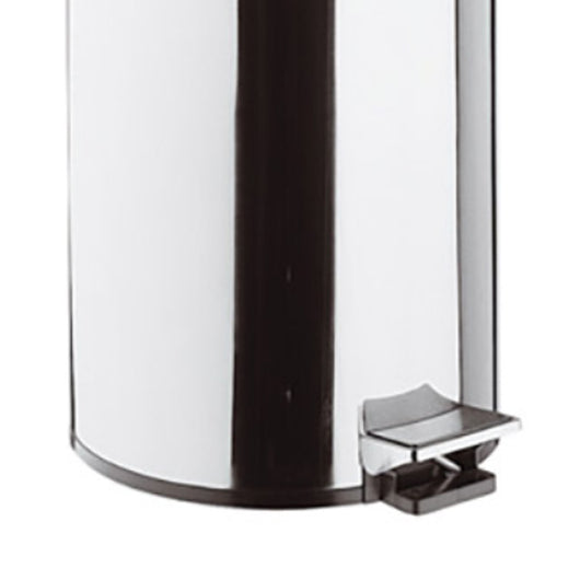 Pattumiera cilindrica 39cm cromata con apertura a pedale