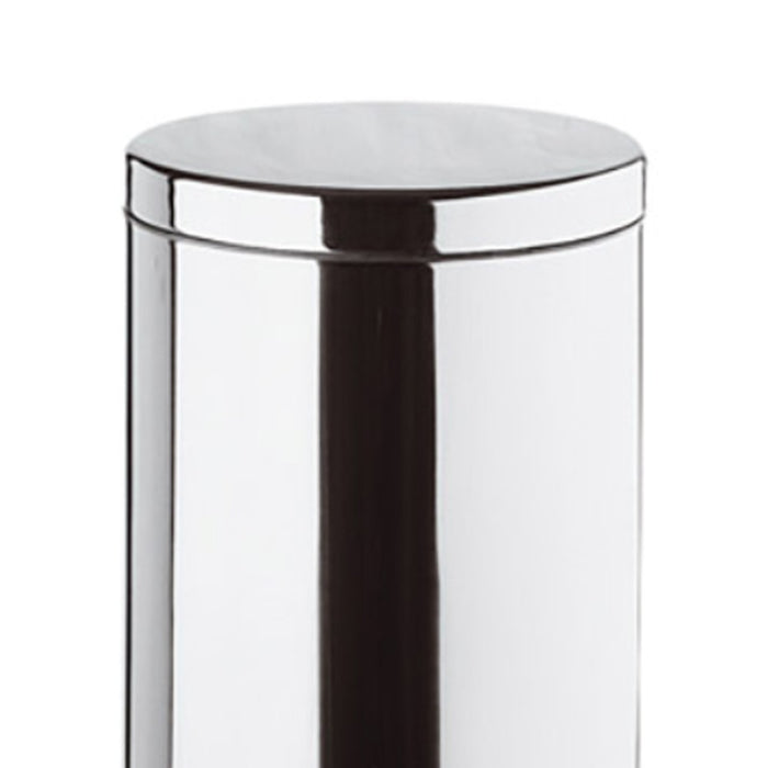 Pattumiera cilindrica 39cm cromata con apertura a pedale