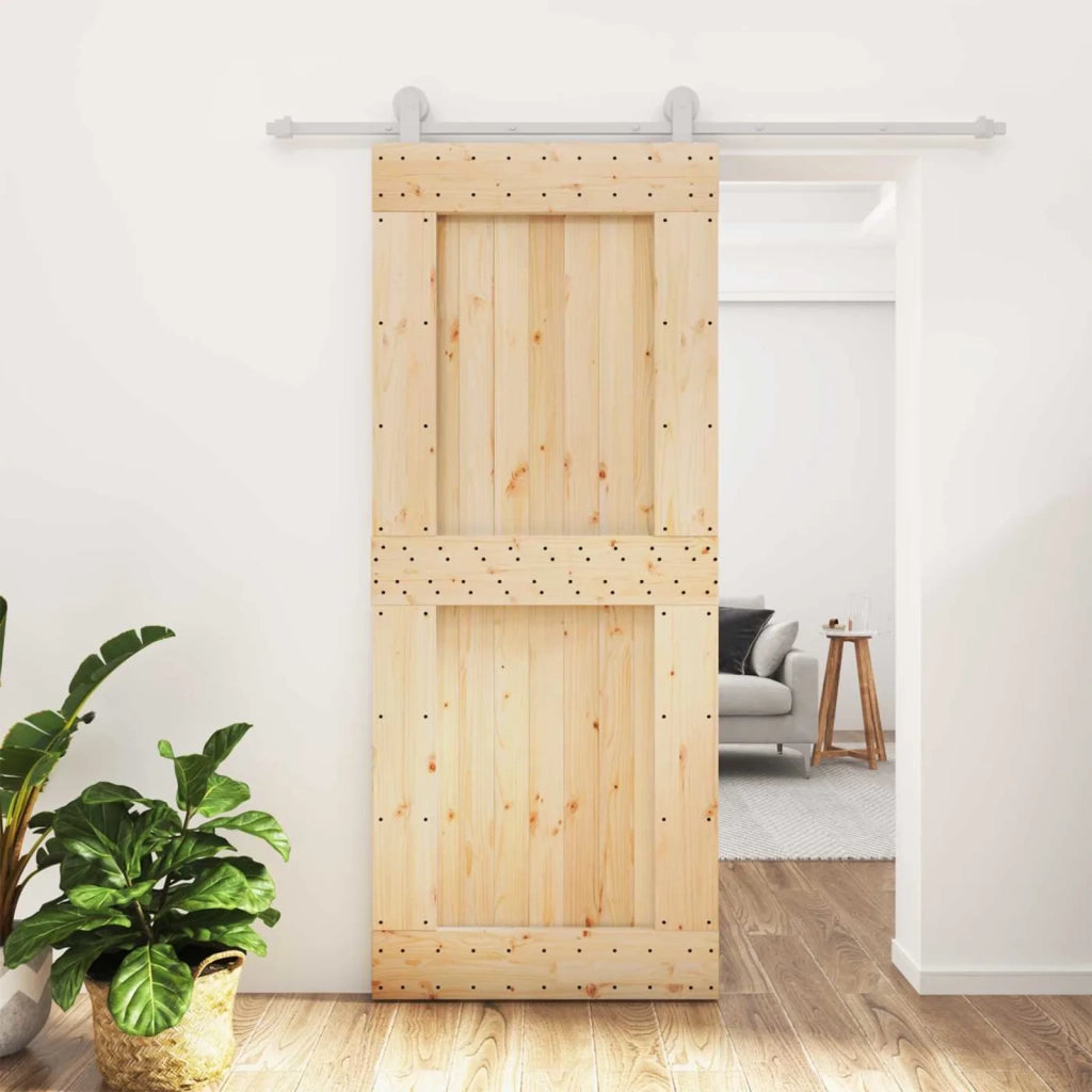 Porta scorrevole Naturale e Bianco 85 x 210 cm 3445014