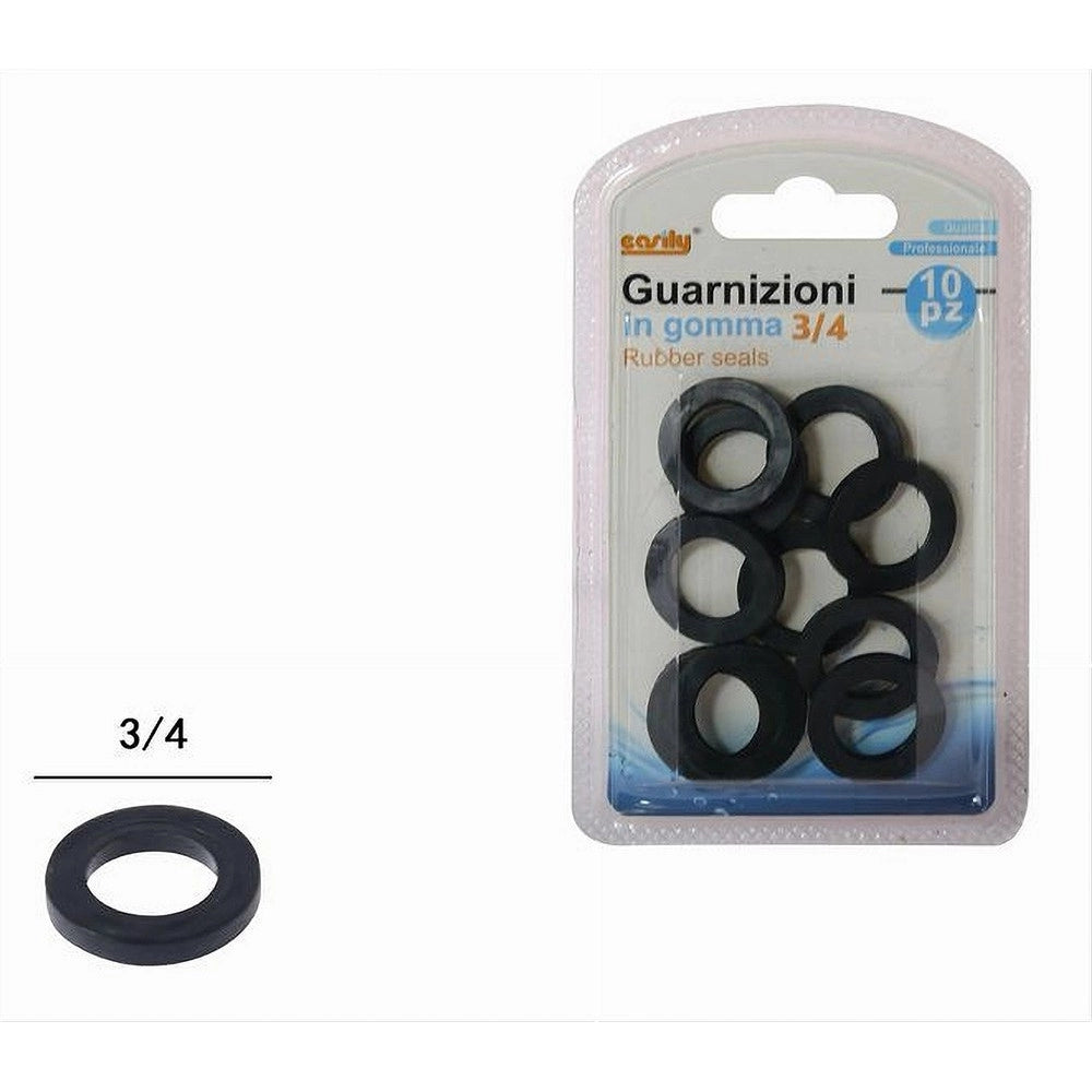 Trade Shop - Set 10 Pz Guarnizioni In Gomma Nera 3/4 O-ring Tubo Idraulica Acqua Bagno 59117 -
