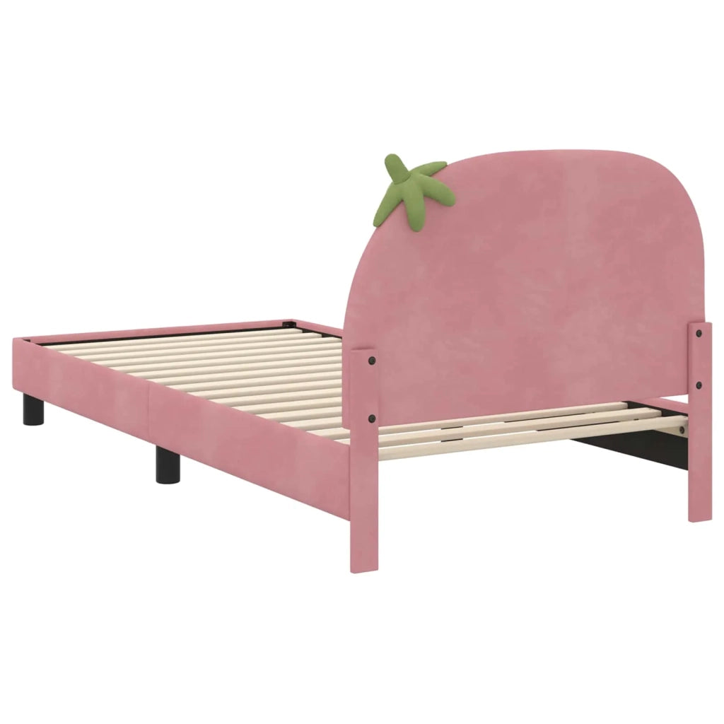 Struttura letto bambini con testata-Giroletto per bambini Rosa 80 x 200 cm Velluto 928312
