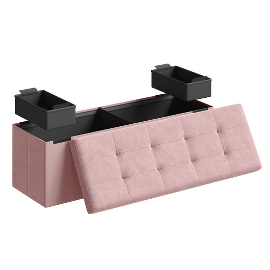 VALORA Pouf organizer per riporre oggetti, rosa pastello LSF277R01