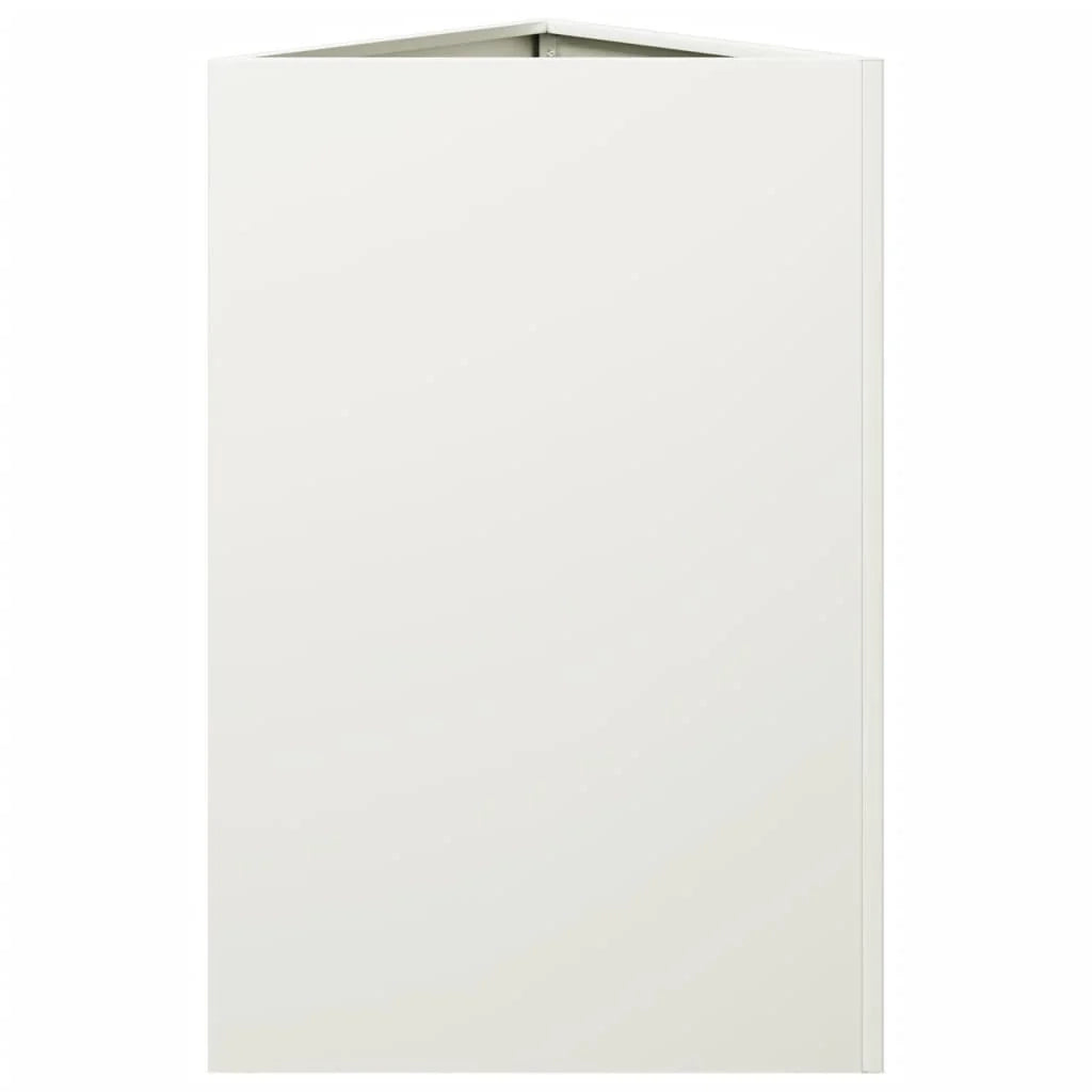 Fioriera rialzata per piante fiori giardino terrazze set da 2 triangolare 50 x 43 x 75 cm acciaio bianco 02_0039105