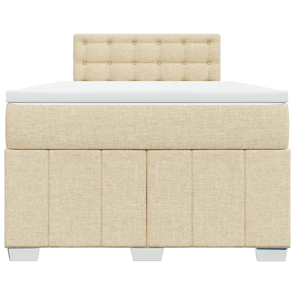 Giroletto a Molle con Materasso Crema 120x200 cm in Tessuto 3287054