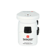 Adattatore da viaggio mondiale a 3 poli con porta USB 12W 2,4A Bianco Skross