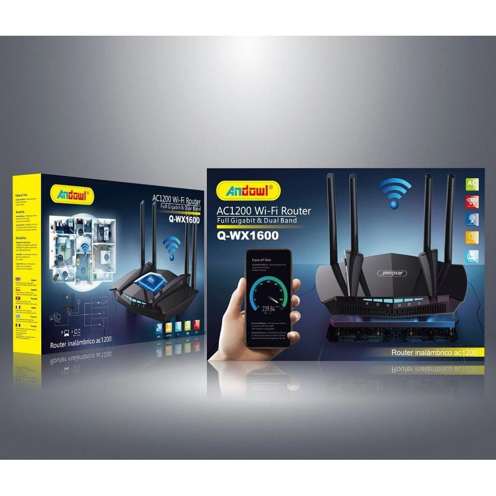 Trade Shop - Router Wireless Ac1200 Wifi 2.4ghz+5ghz Full Gigabit Dual Band Wps Casa Q-wx1600 -