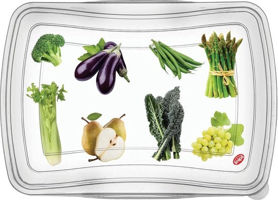 Contenitore quadrato per conservazione alimenti in plastica, 2L, 3 pezzi, plastica, trasparente, 2L, 3 pezzi
