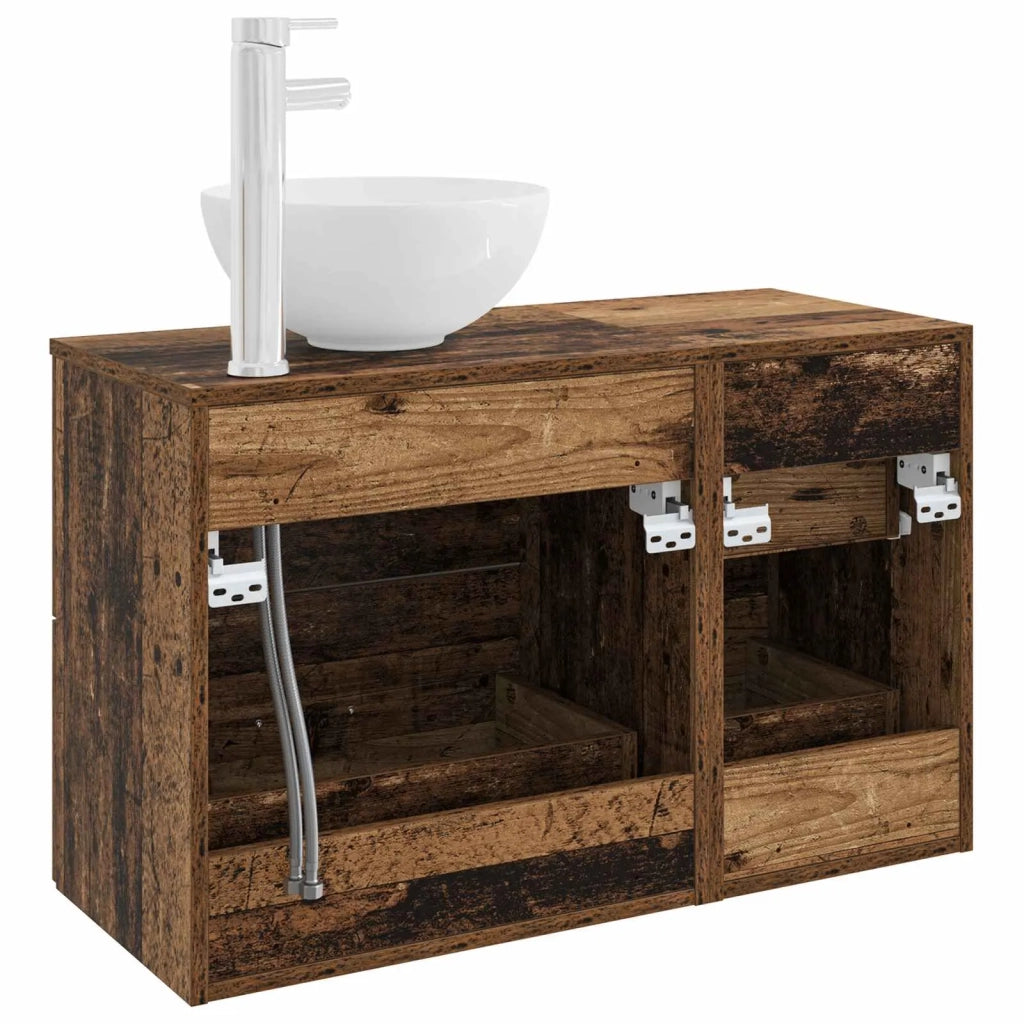 Set di mobili per il bagno 2 pz Legno antico 3403950