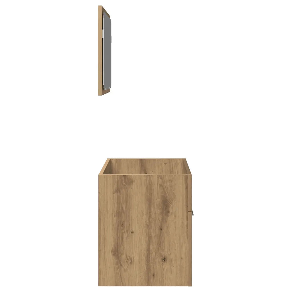 Set Mobili da Bagno 2 pz Rovere Artigianale Legno Multistrato