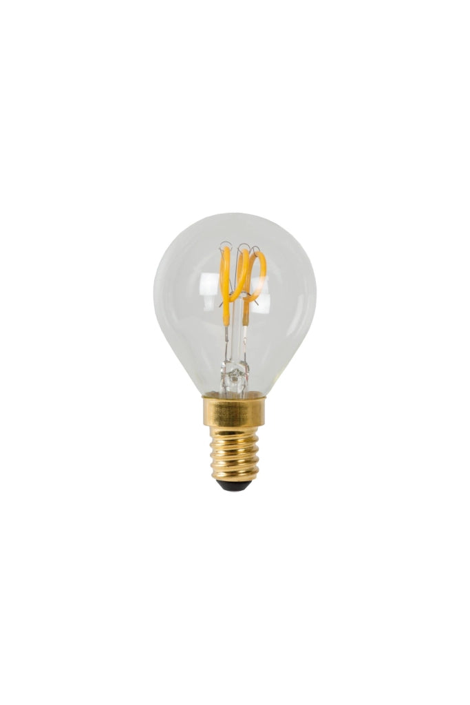 Lampadina LED filamento sferica E14 3W luce calda Lucide