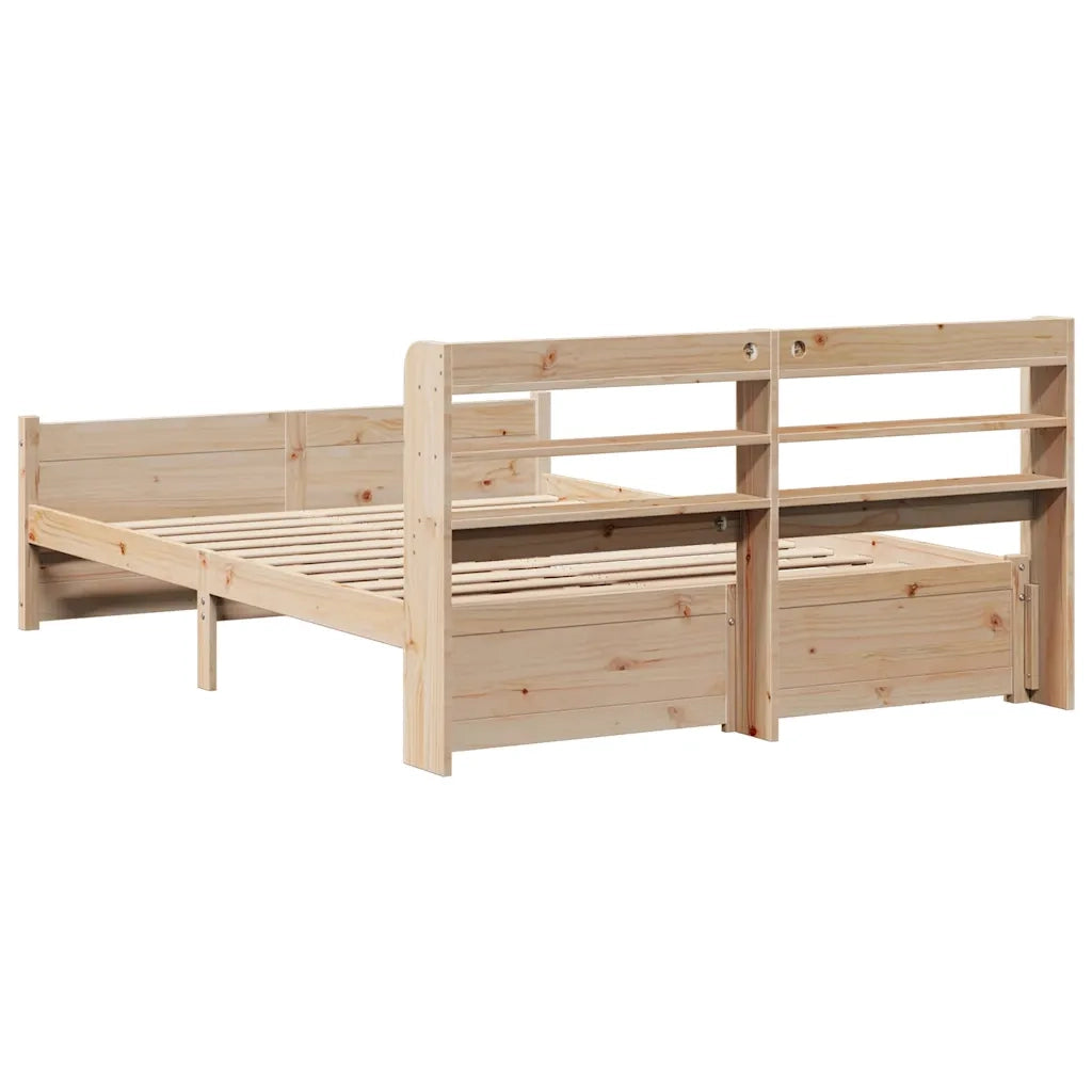 Giroletto con Testiera 140x200 cm in Legno Massello di Pino 3306762