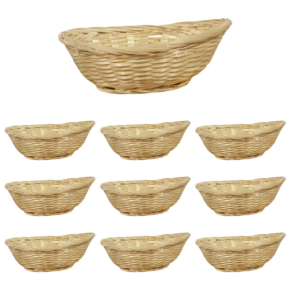 Ceste Cestini espositore intrecciati a nido x10 fibra naturale cm 24,5 x 19x h 8