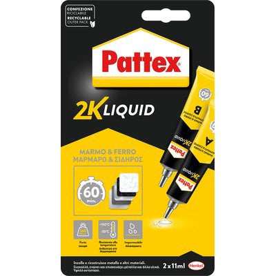 PATTEX POWER EPOXY MARMO E FERRO 60 MIN - TUBETTO 2XML 15- 3 pezzi