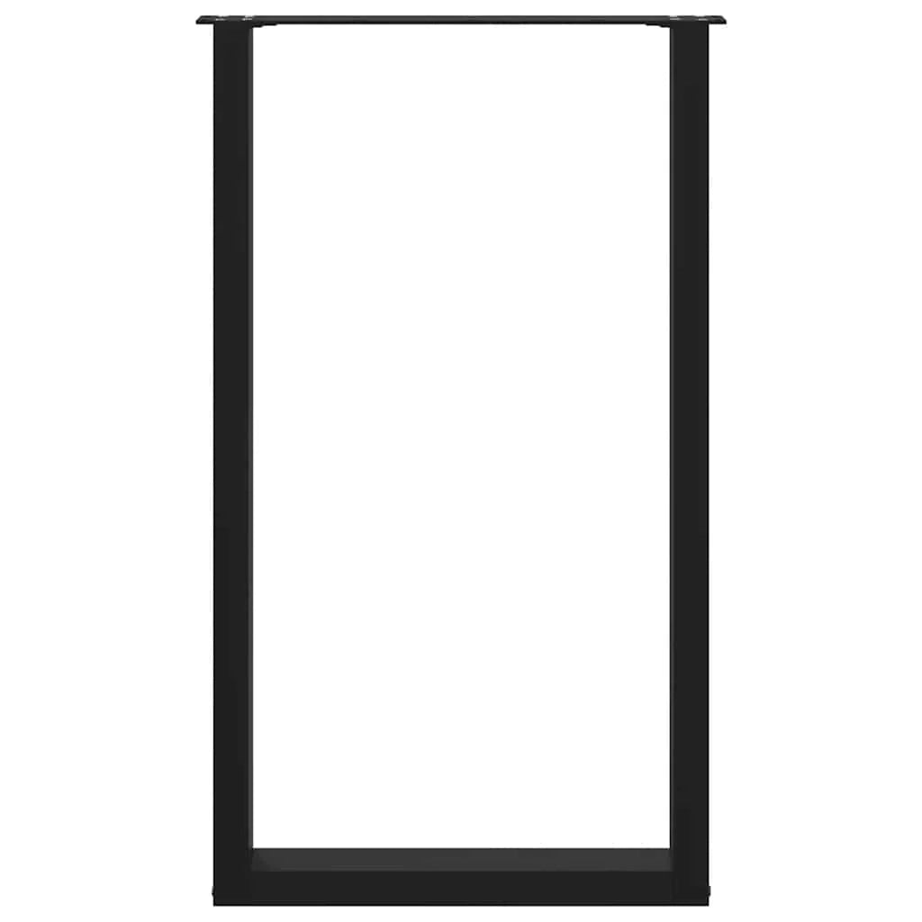 Set di 2 gambe regolabili per tavolo da bar a forma di U 60 x 100 cm design moderno e funzionale acciaio nero 02_0057476