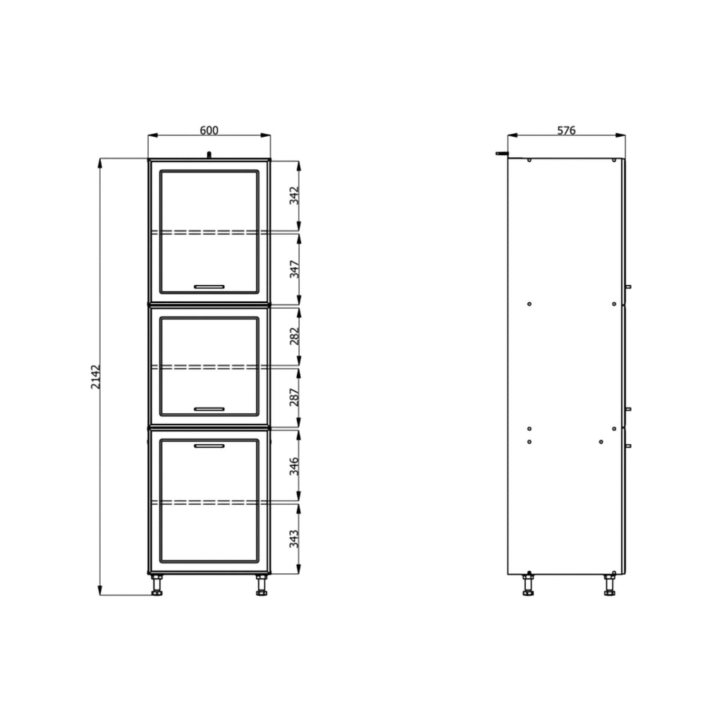 Mobile da Cucina Mogan, Dispensa da Cucina 5 Ripiani, 60x58x214h cm Grigio