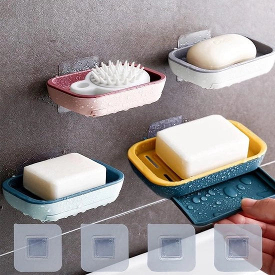 Set di contenitori autoadesivi - ganci trasparenti - impermeabili - multifunzionali - stabili e resistenti - senza bisogno di forare - da cucina e bagno - set da 4pz.