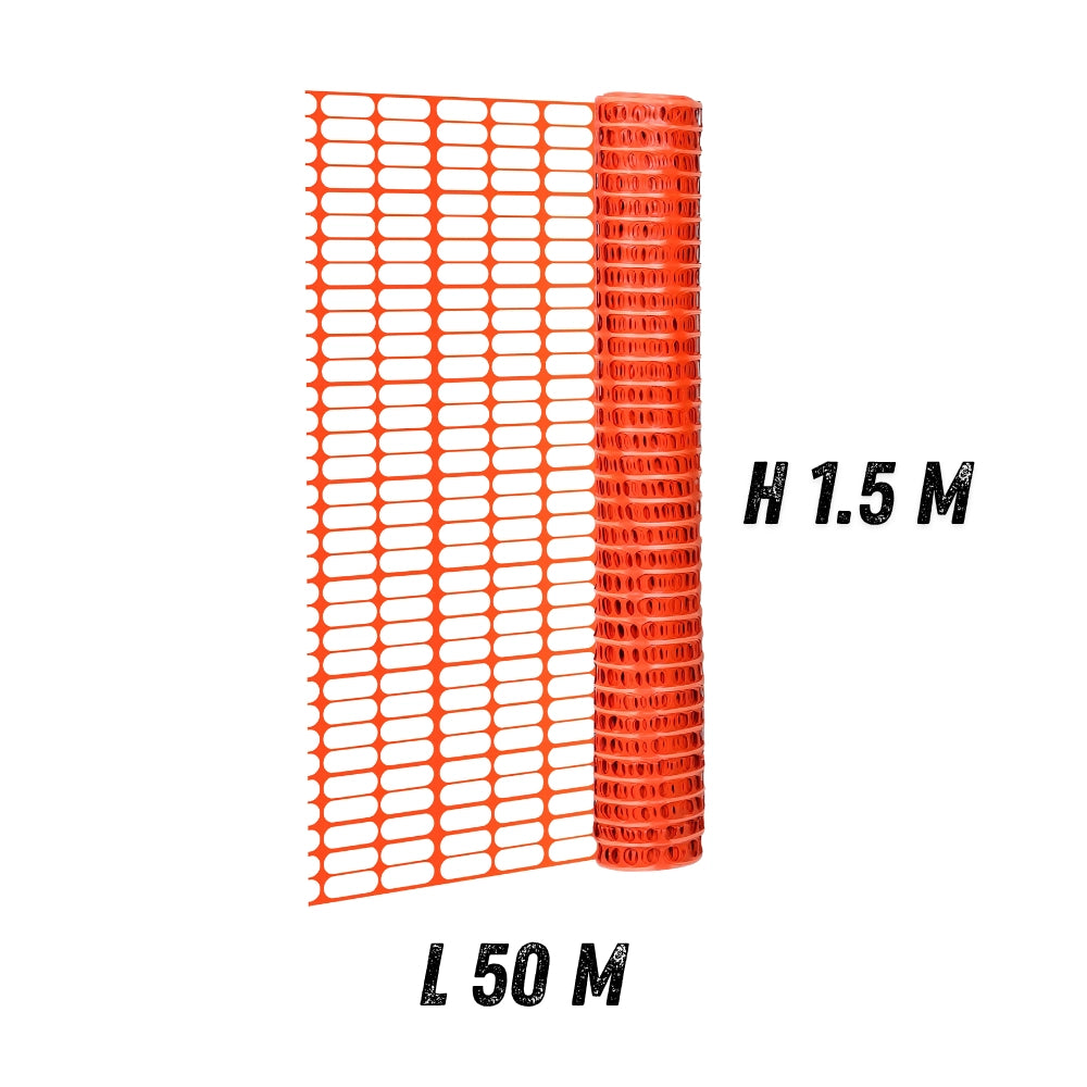 Fortunato rete in pvc per recinzione colore arancione rotolo 1.5 x 50 m