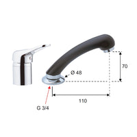 Mixer per acconciatore completo con doccia estraibile - serie kiss