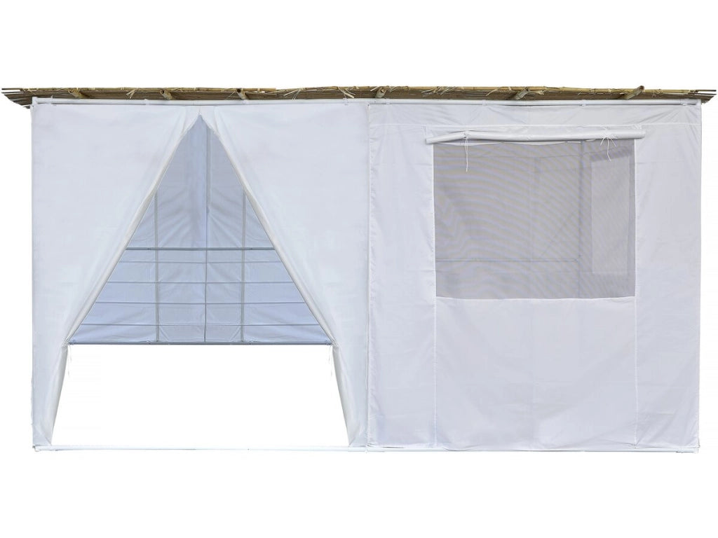 Sukkah in kit NINA regolabile - 4 x 3 - 4 rotoli di bambù e 4 doghe di legno