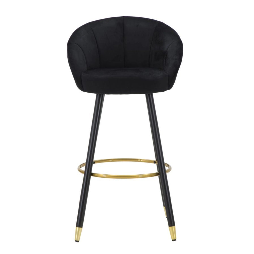 Sgabello Alto VKH430, Nero, Metallo, 55x56x104 cm