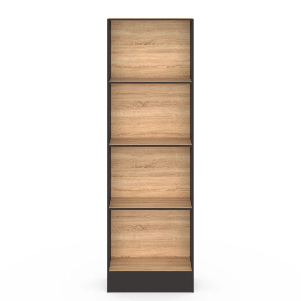 IDMarket - CARLA Libreria a 5 livelli in nero ed effetto legno H.190 cm