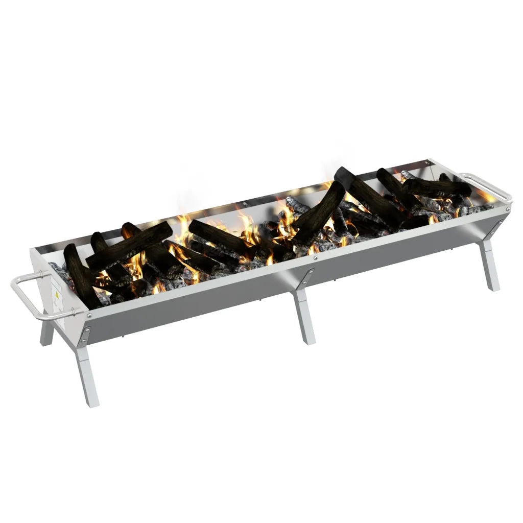 Vassoio per Barbecue Argento 158x42x31 cm Acciaio Inox CFW1560792