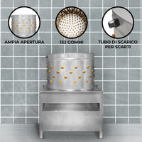 KuKoo Macchina Spiumatrice per pollame in acciaio inox – 60cm