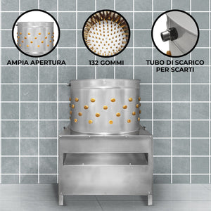 KuKoo Macchina Spiumatrice per pollame in acciaio inox – 60cm