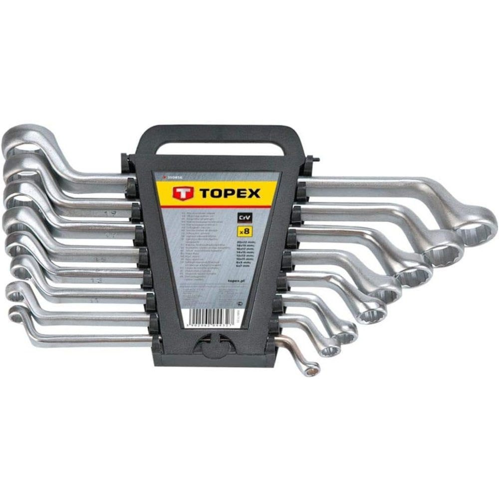 Topex 35d856 chiavi poligonale d doppie 6-22 mm, 8 pezzi asso ds