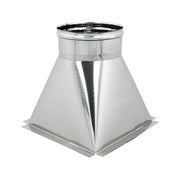 Tramoggia inox 6 decimi aisi 304 con aletta base 20x20cm a innesto f, diametro 100mm