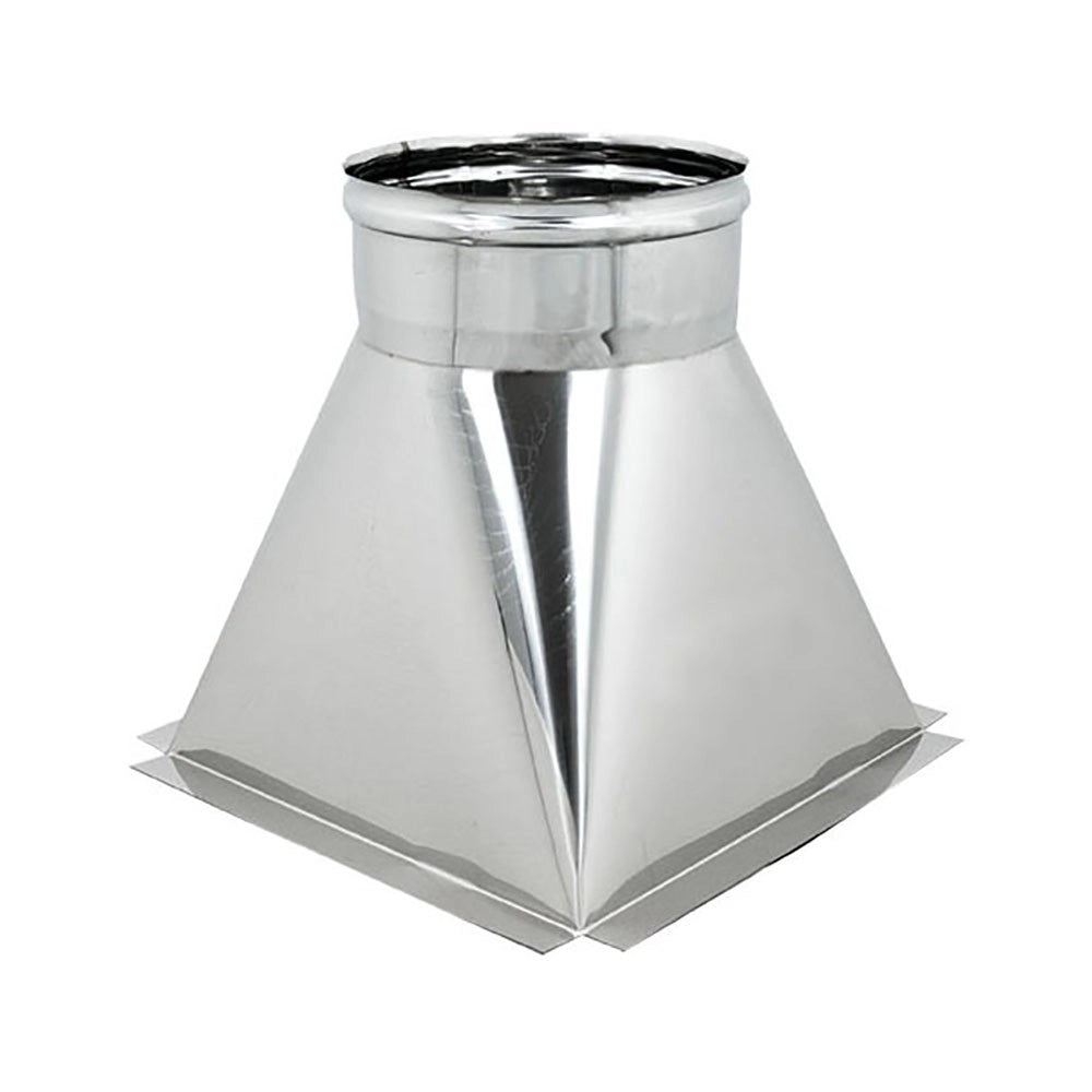Tramoggia inox 6 decimi aisi 304 con aletta base 20x20cm a innesto f, diametro 100mm