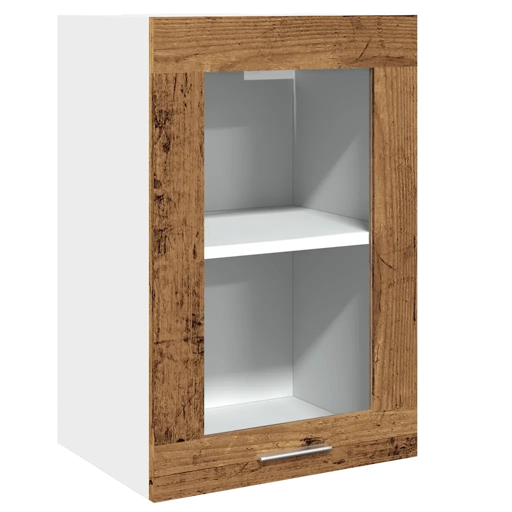 Mobile Pensile Â“LyonÂ” Vetro Legno Antico 40x31x60 cm