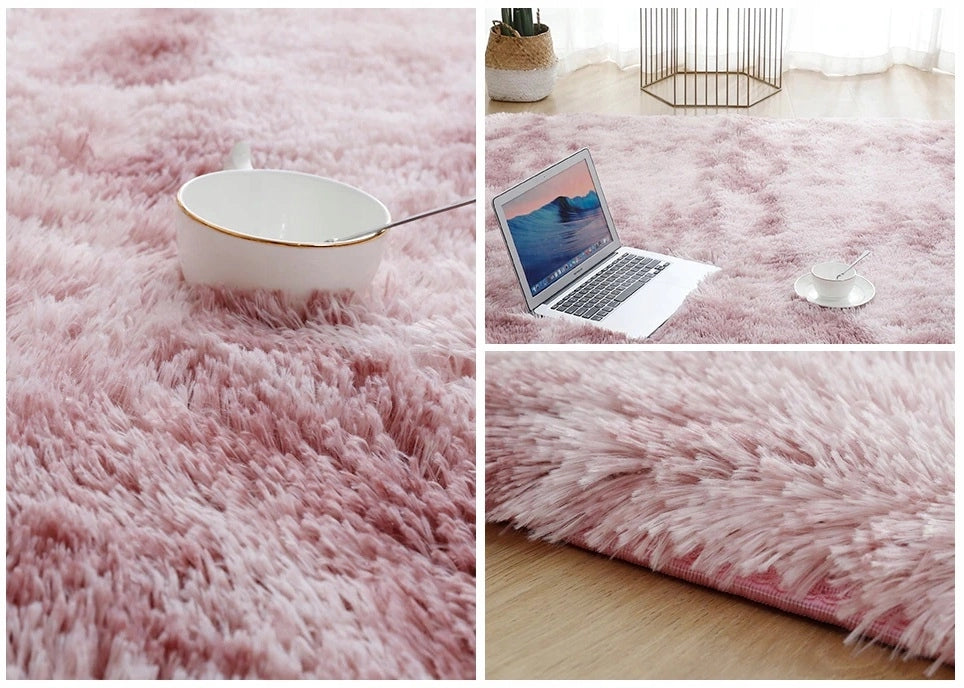 Tappeto rosa morbido e soffice shaggy 120x170 cm
