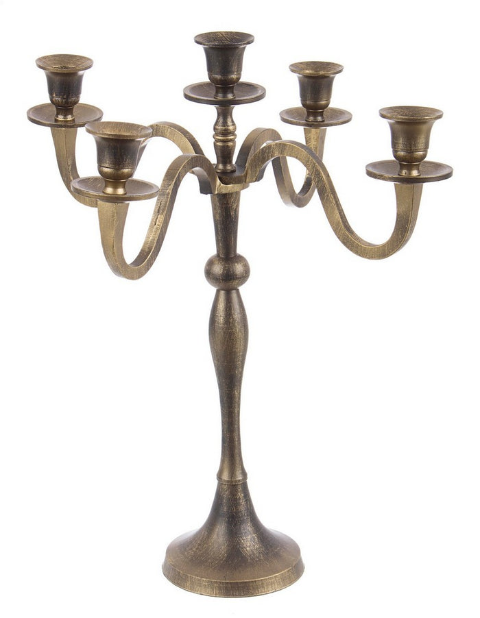 Candelabro Antichizzato Brunito Shabby Chic Portacandele Candeliere Bizzotto Formato: 3 fuochi