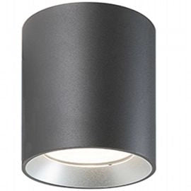 Lampada da soffitto in alluminio pressofuso con diffusore in vetro trasparente - 40W, 4240 lumen grafite