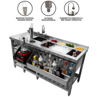 Cocktail Station Barman Postazione Bancone Barman Pozzo Ghiaccio Lava Bicchieri