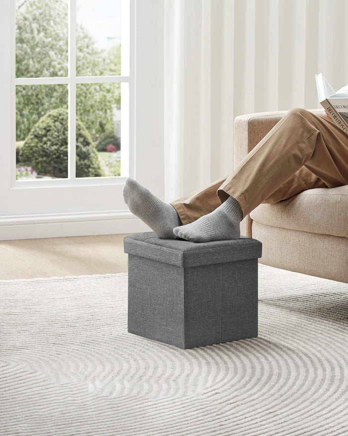 Valora PUFA - LSF028G01 Pouf organizer in MDF grigio scuro