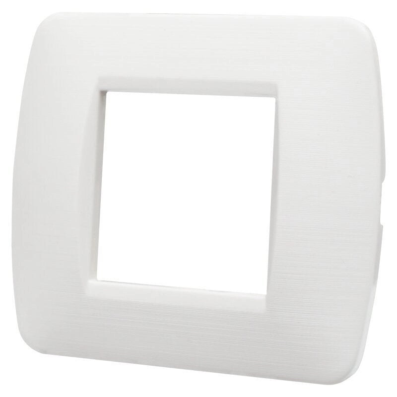 Placca Plastica Serie Space 2P Colore Bianco Satinato Compatibile Con Bticino Living Light