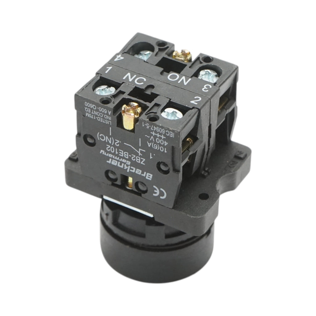 Pulsante bianco con ritorno 1NO+1NC, 400V/10A, LAY5 Breckner Germany