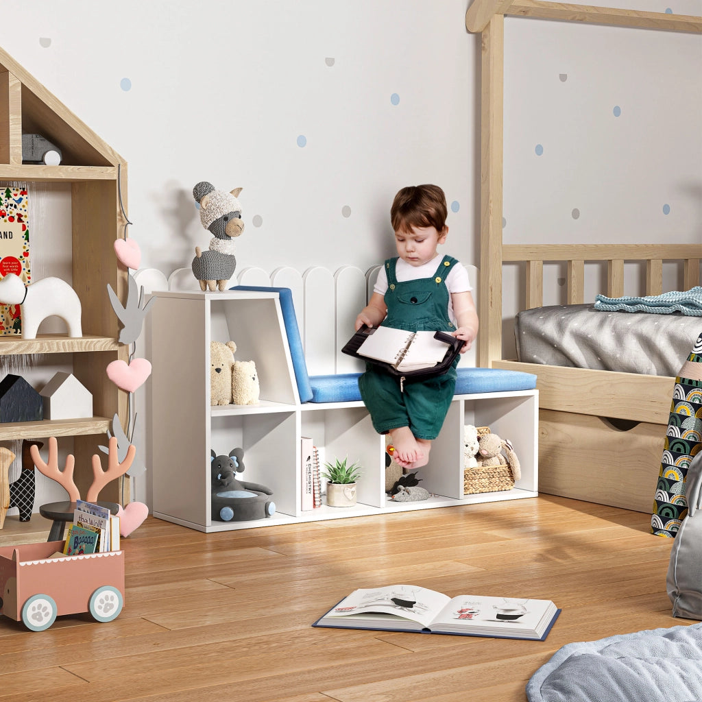 Libreria con seduta ¨C zephmum ¨C bianco blu 108x60x30