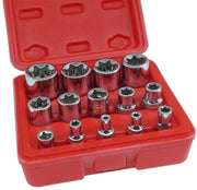 SET CHIAVI BUSSOLE TORX ATTACCO 1/4″ 3/8″ 1/2″ 14 PZ BUSSOLE DA 4 A 24 MM
