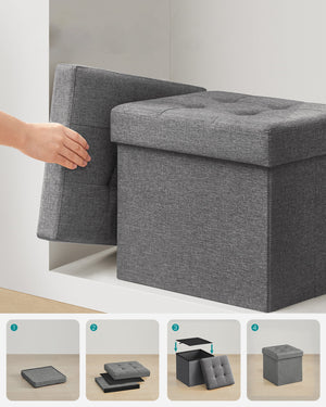 Valora PUFA - LSF028G01 Pouf organizer in MDF grigio scuro