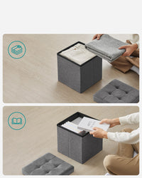 Valora PUFA - LSF028G01 Pouf organizer in MDF grigio scuro
