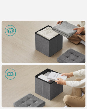 Valora PUFA - LSF028G01 Pouf organizer in MDF grigio scuro